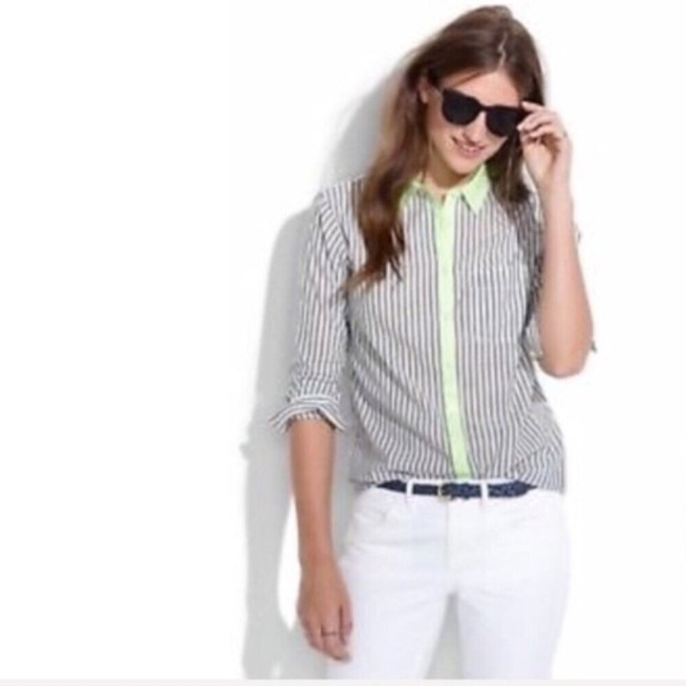 Madewell Colorline Striped Boyshirt Small